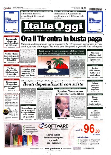 Italia oggi : quotidiano di economia finanza e politica